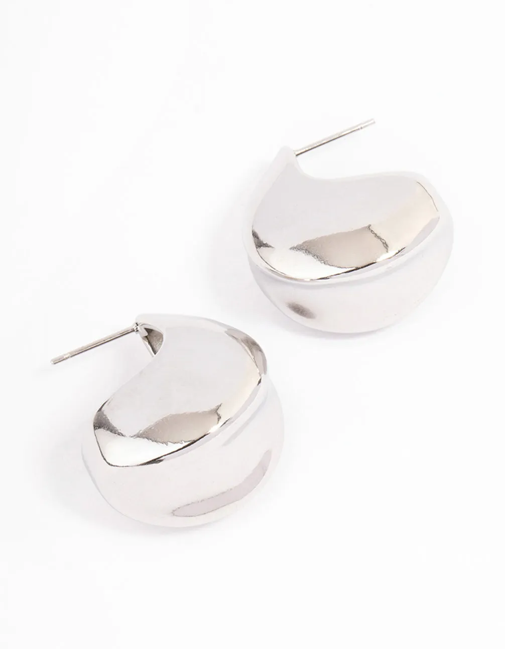 Stainless Steel Thick Scoop Earrings