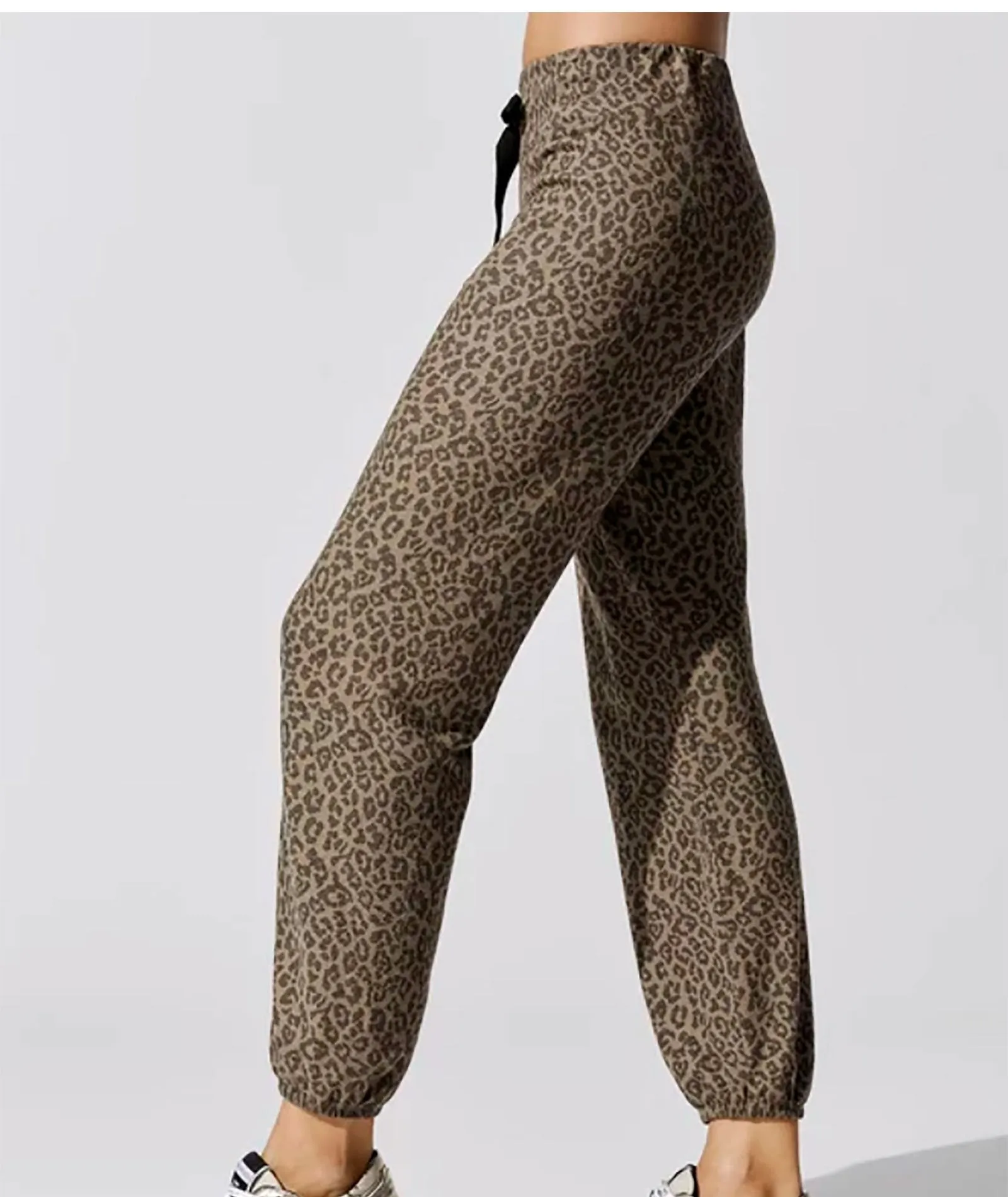 Sundry Leopard Print Sweatpants Mink