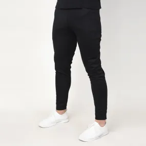 Teefit All Black Interlock Performance Bottoms With Black Logo