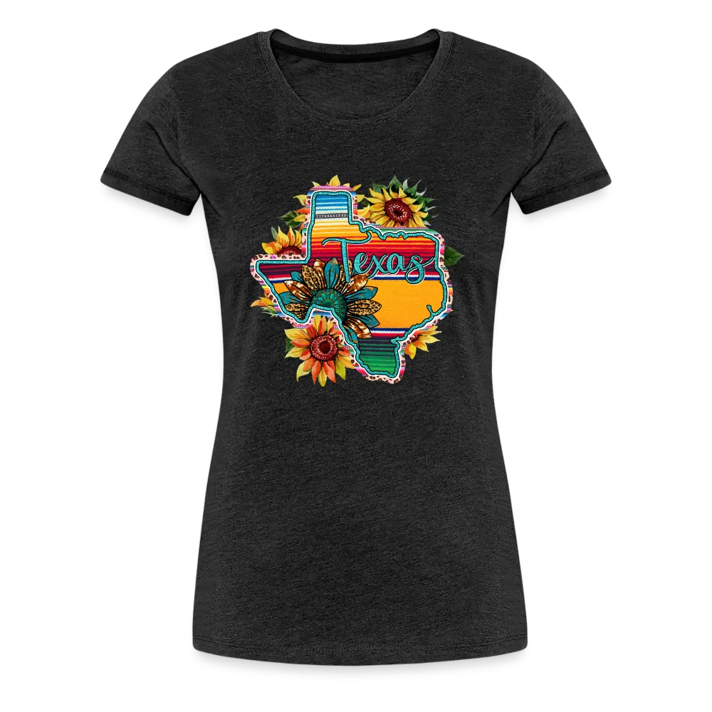 Texan Sunset Blooms: Women's Premium Vibrant Graphic T-Shirt