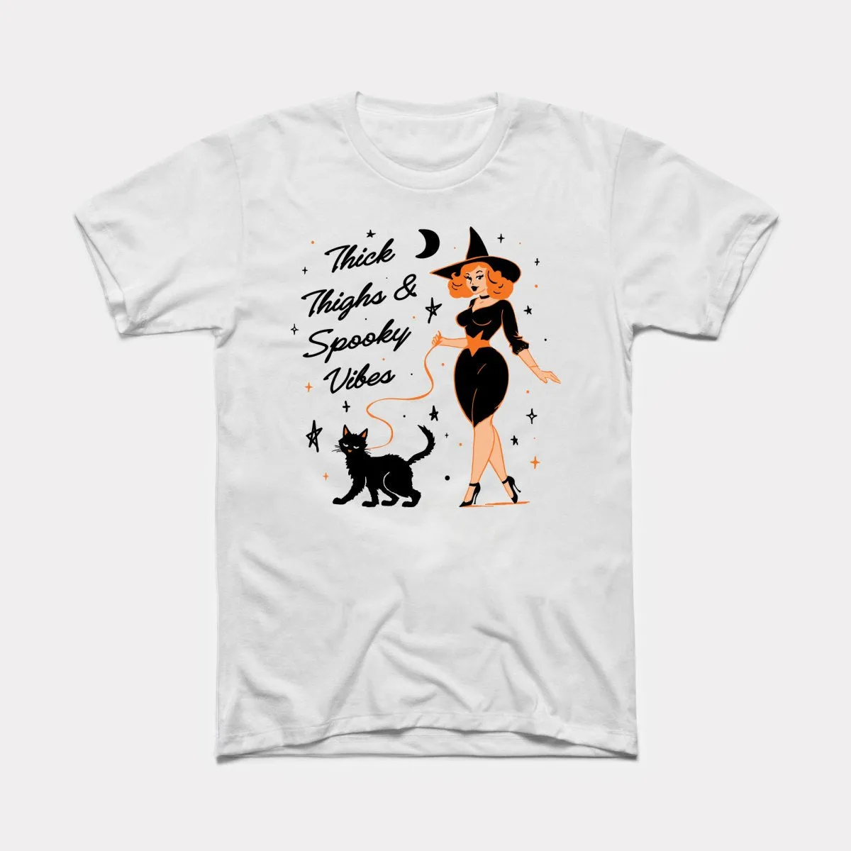 Thick Thighs And Spooky Vibes Adult Unisex Tee