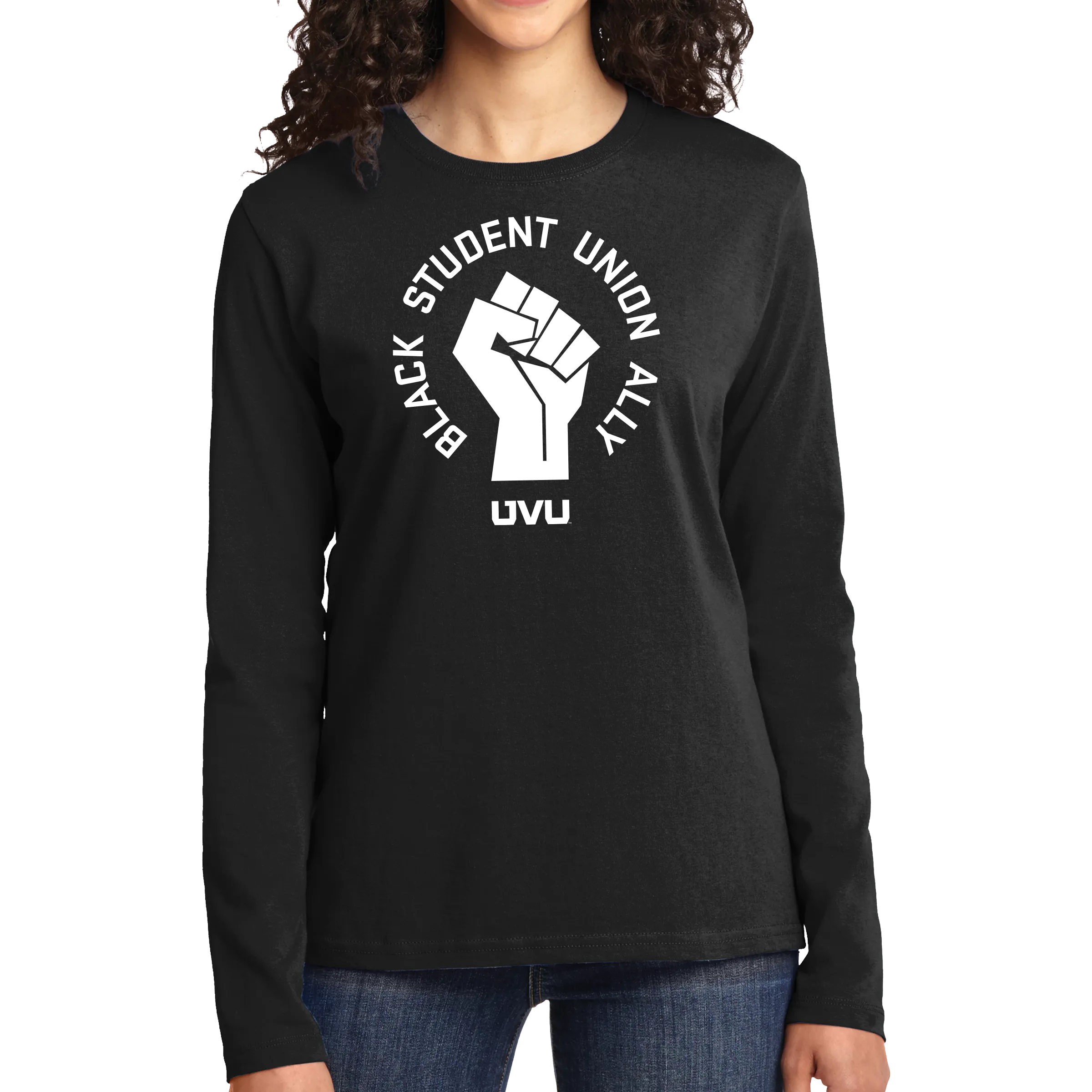 UVU Black Student Union Ally- Port & Company Long Sleeve Cotton Tee