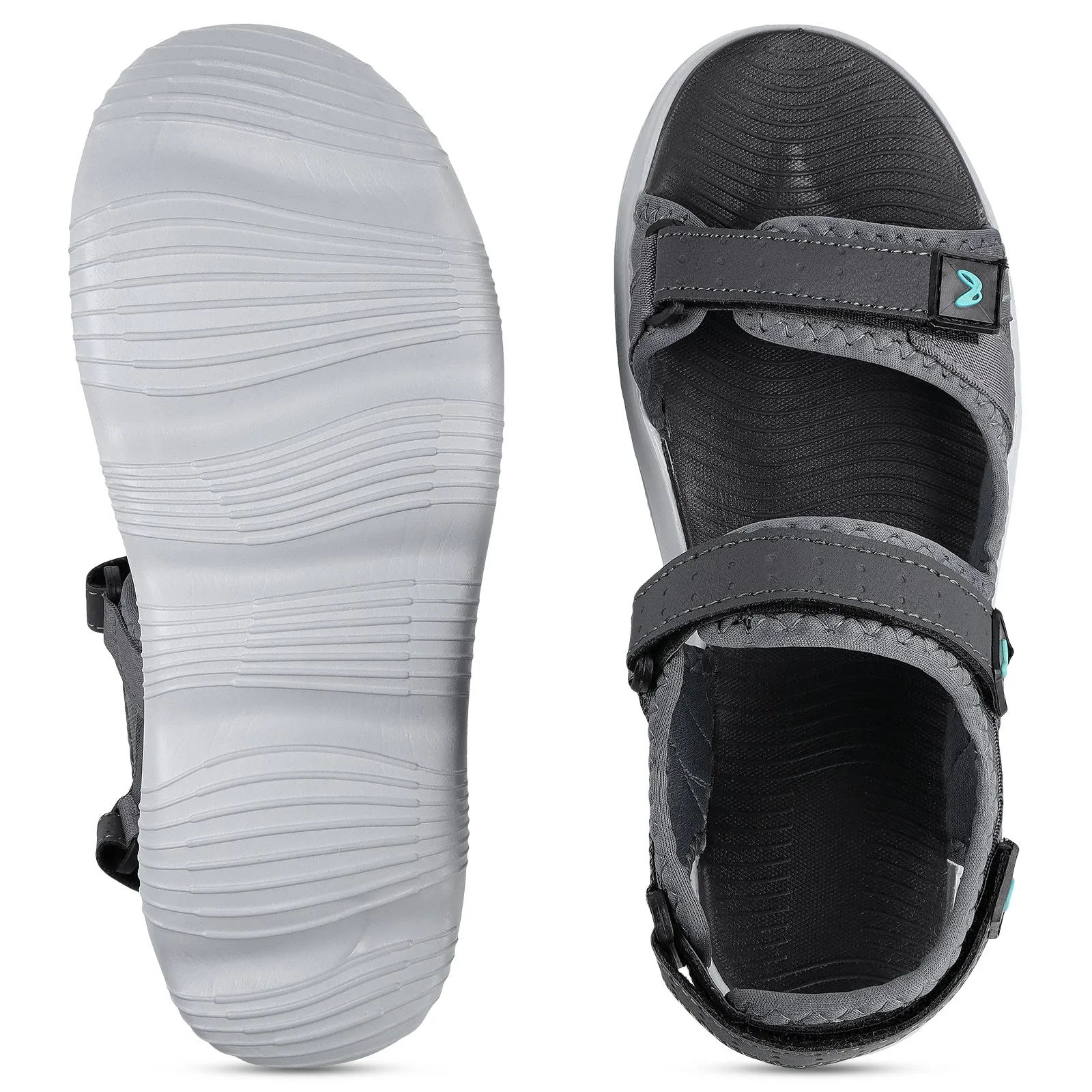 Walkaroo Men Strappy Floater Sandals  - WC4334 Grey