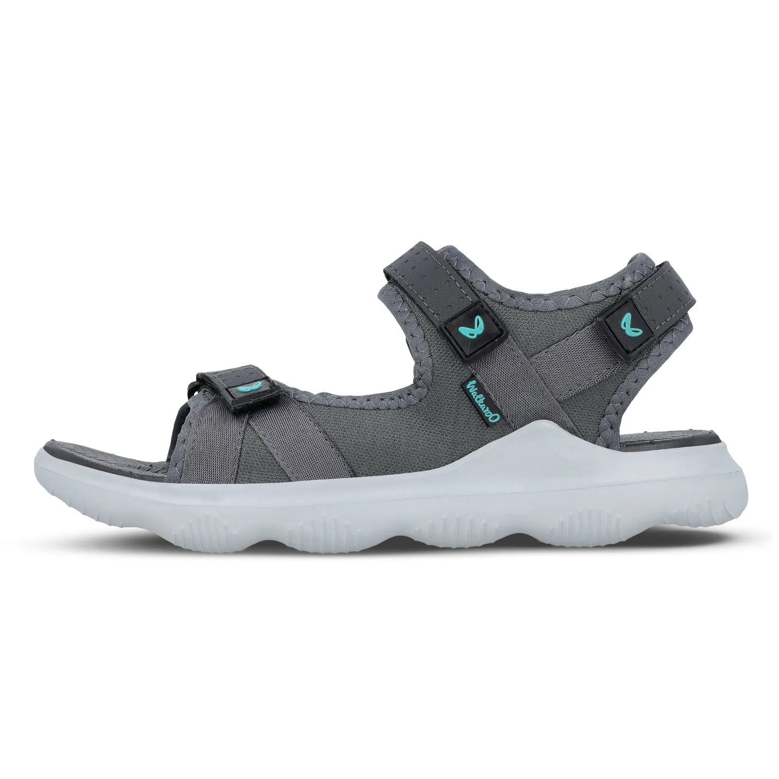 Walkaroo Men Strappy Floater Sandals  - WC4334 Grey