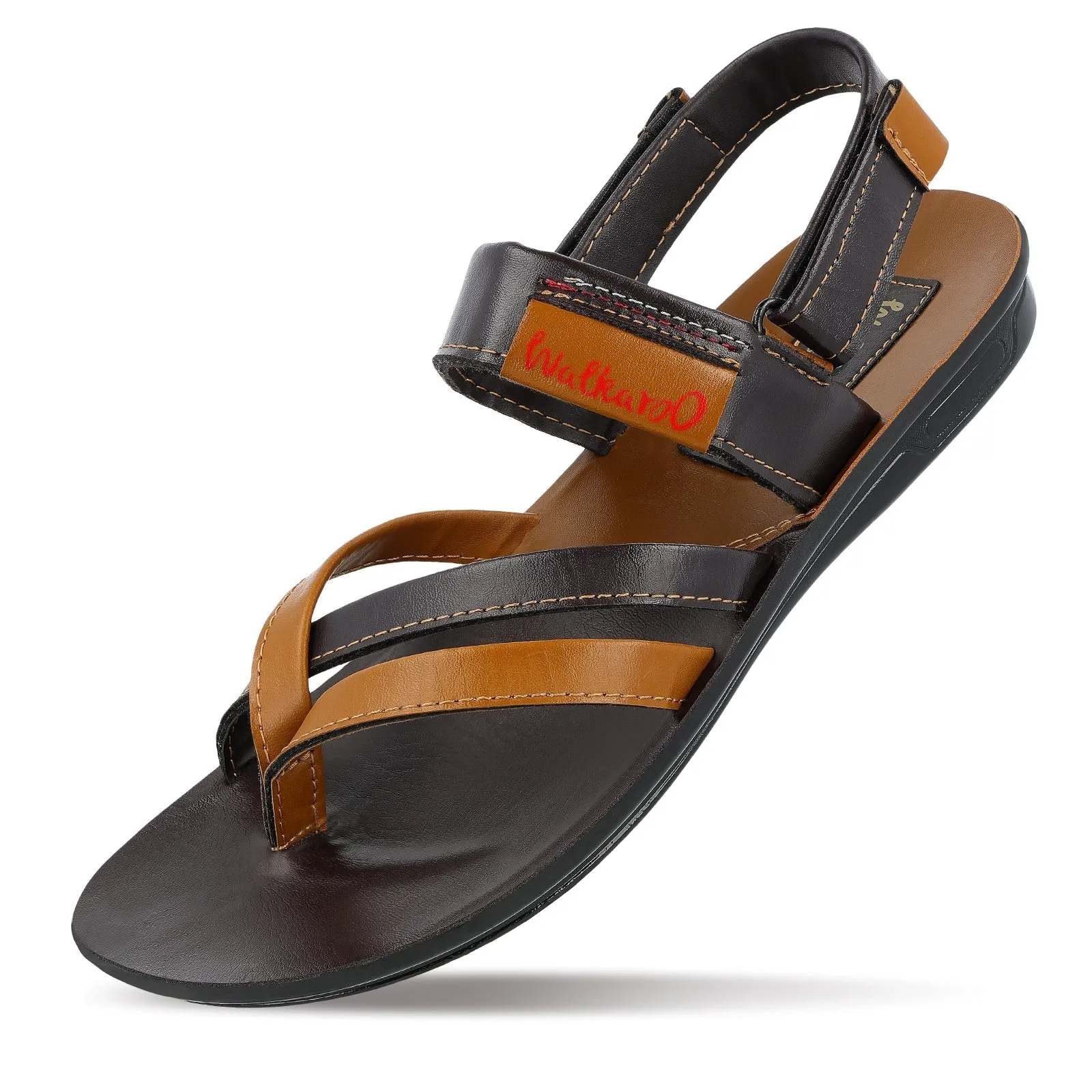 Walkaroo Men Strappy Slide Sandals  - W5767 Brown