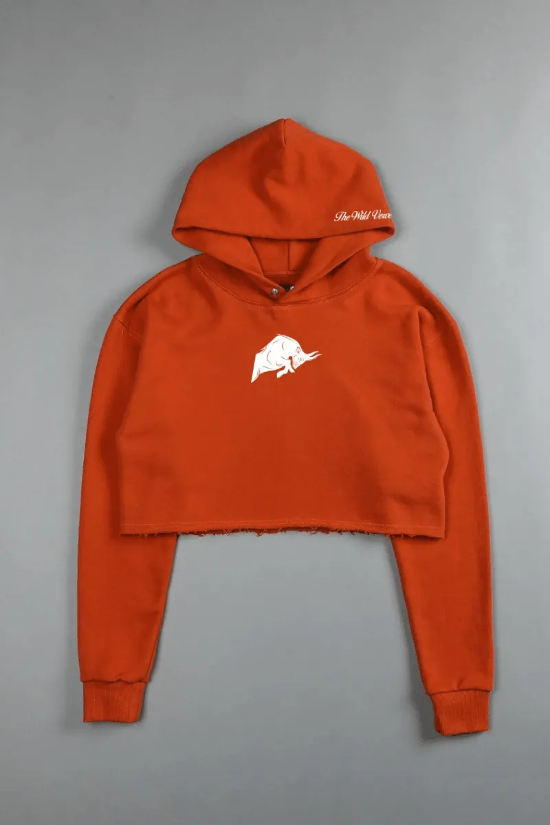 WILD BULL (CROPPED) HOODIE IN ORANGE