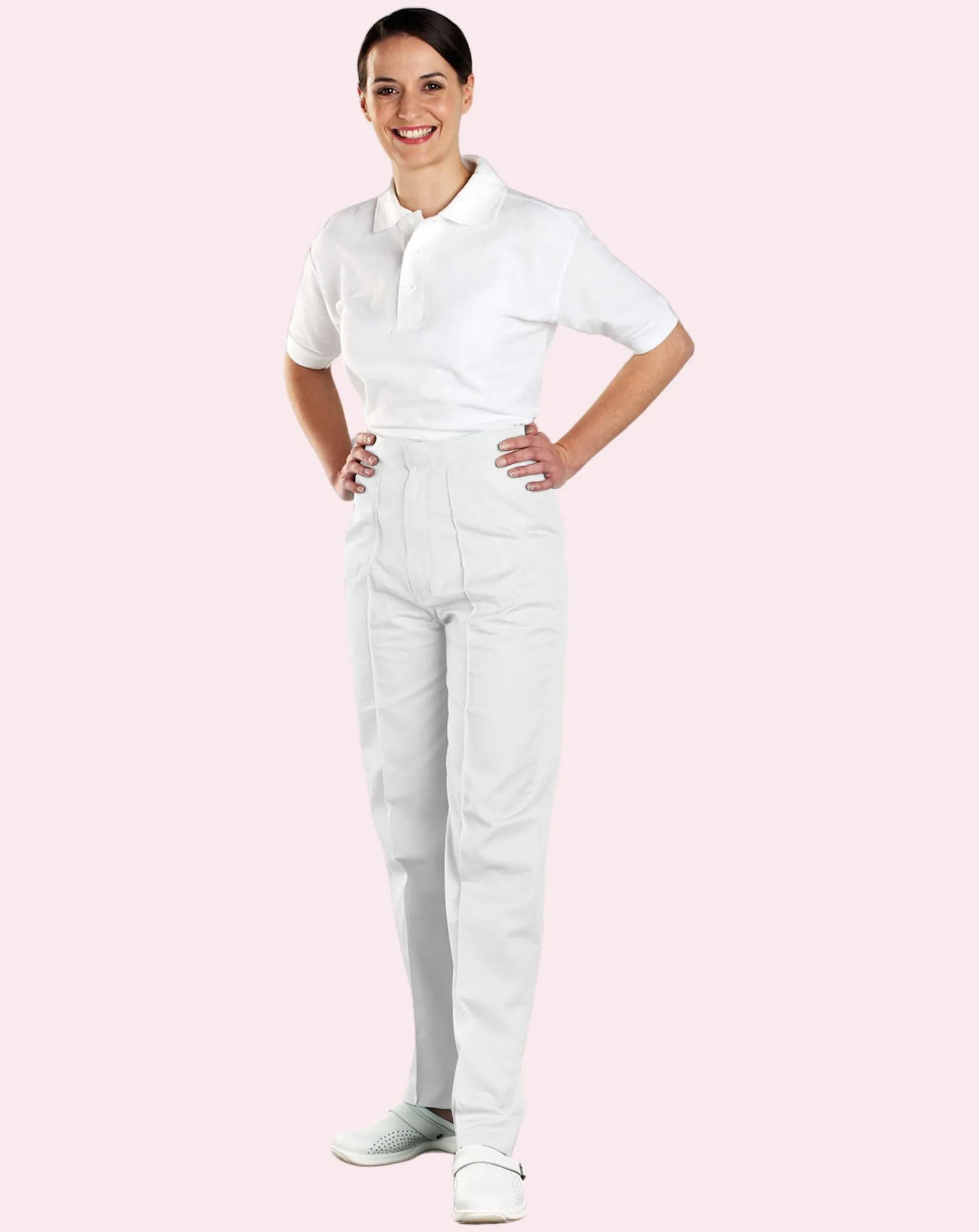 Women's Back Elasticated Trousers - White