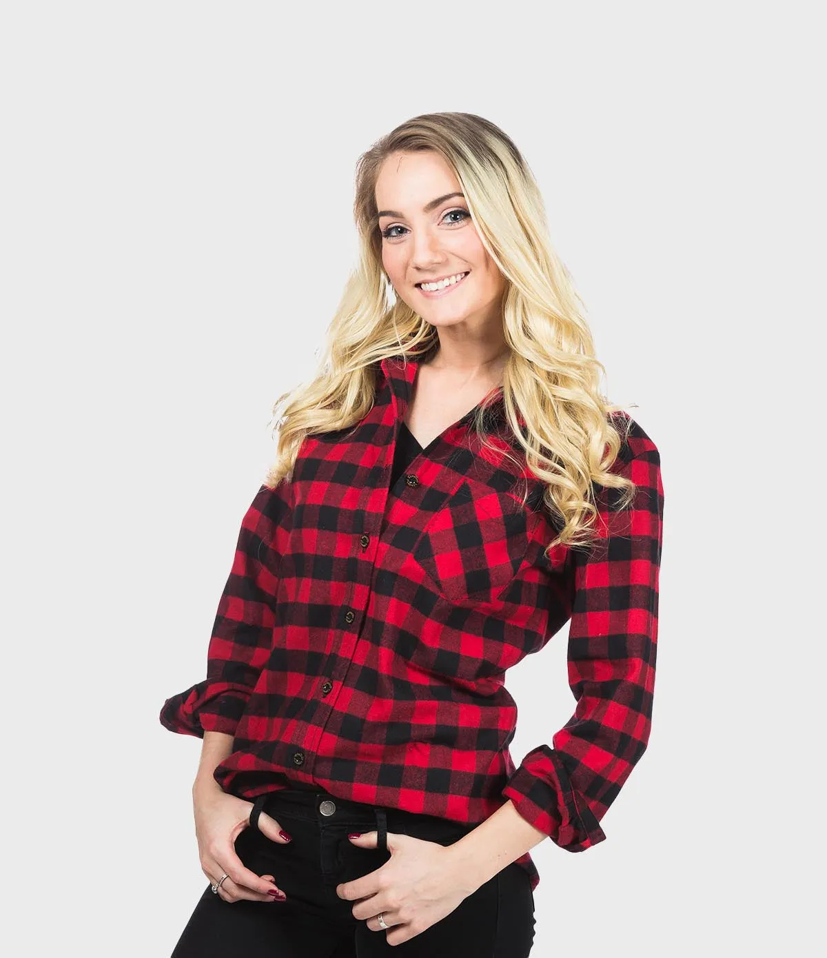 Women's Classic Flannel Shirt - Red Buffalo