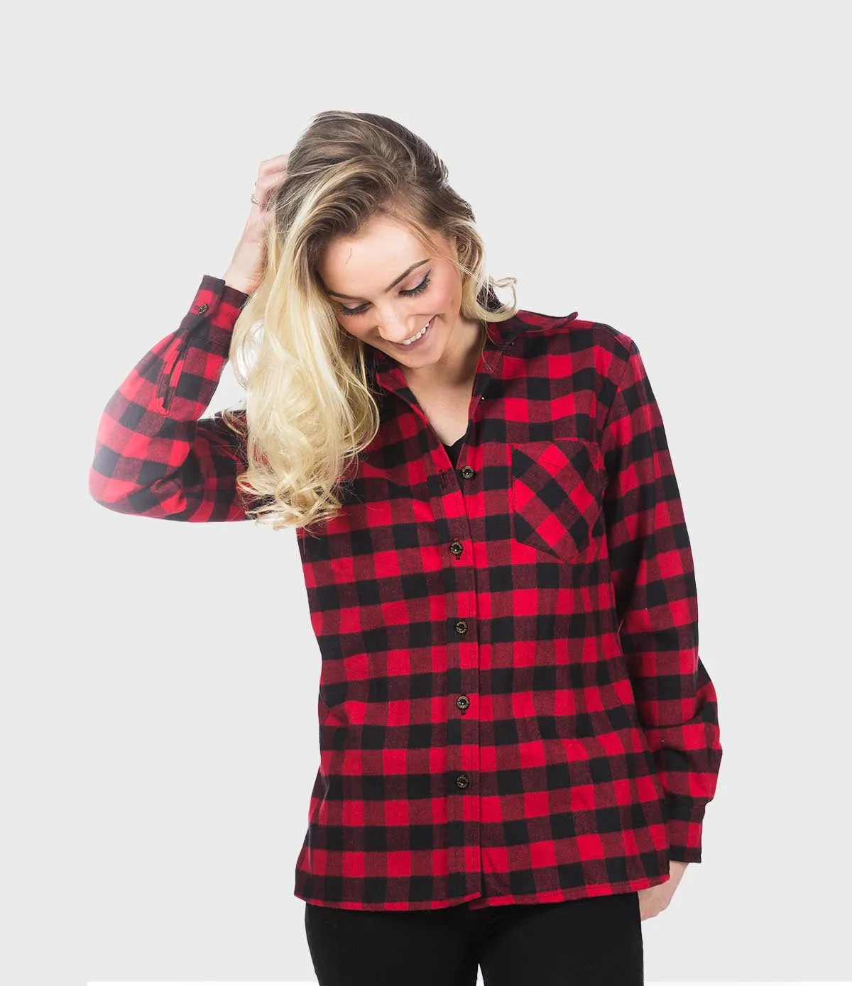 Women's Classic Flannel Shirt - Red Buffalo