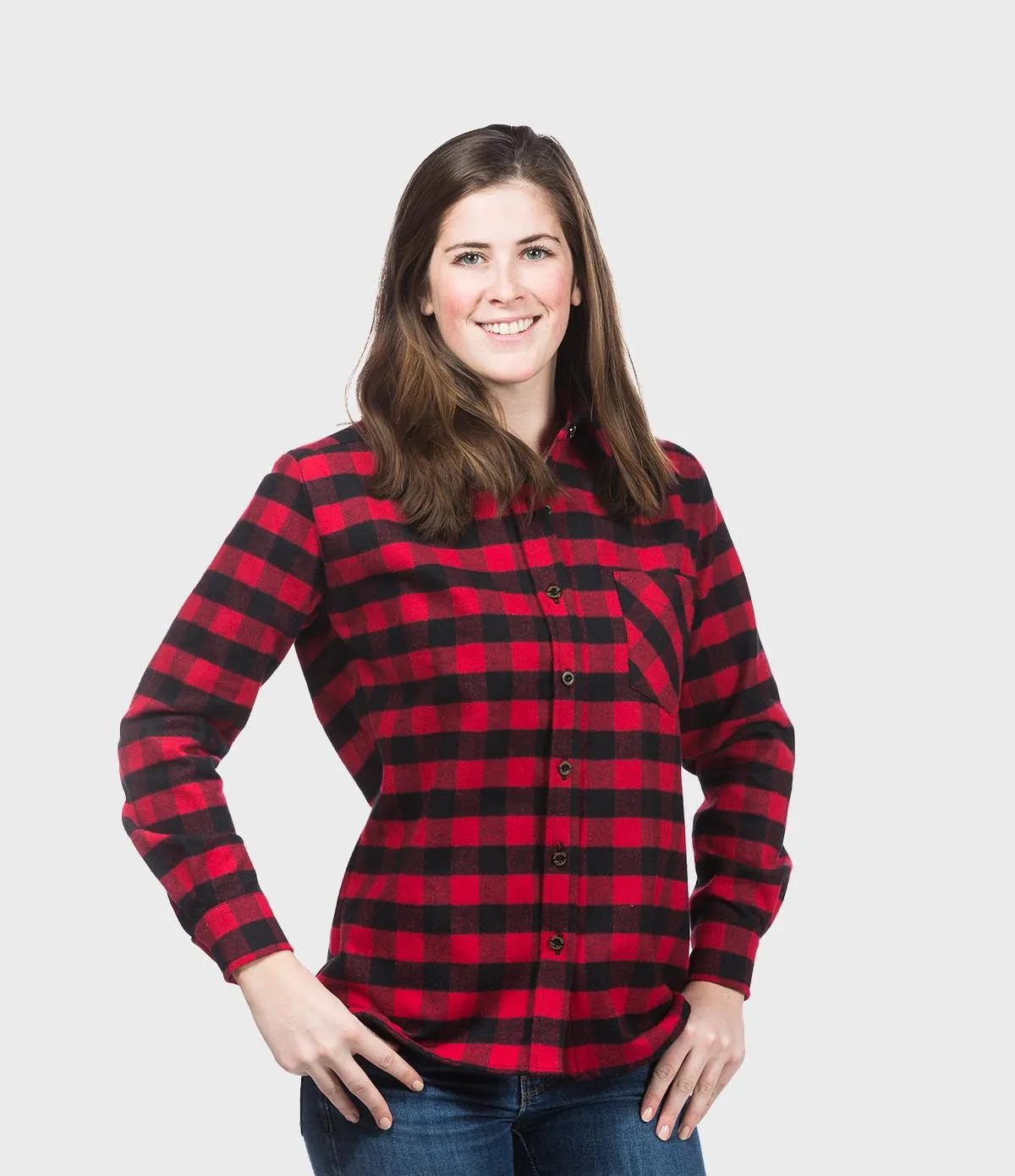 Women's Classic Flannel Shirt - Red Buffalo