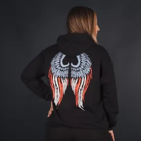 Women's Freedom Angel Hoodie - Black