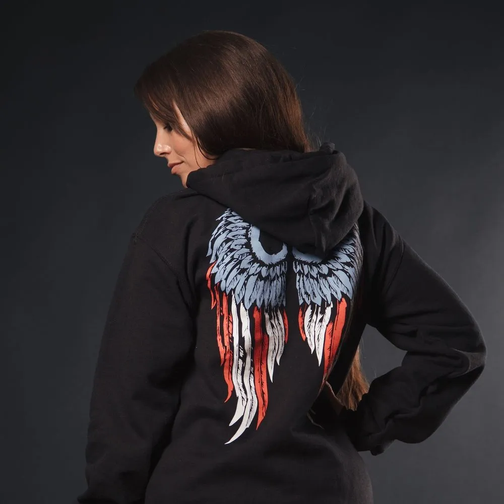 Women's Freedom Angel Hoodie - Black