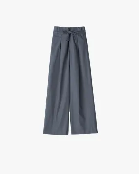 Wooly Cotton Twill Drawstring Wide Pants